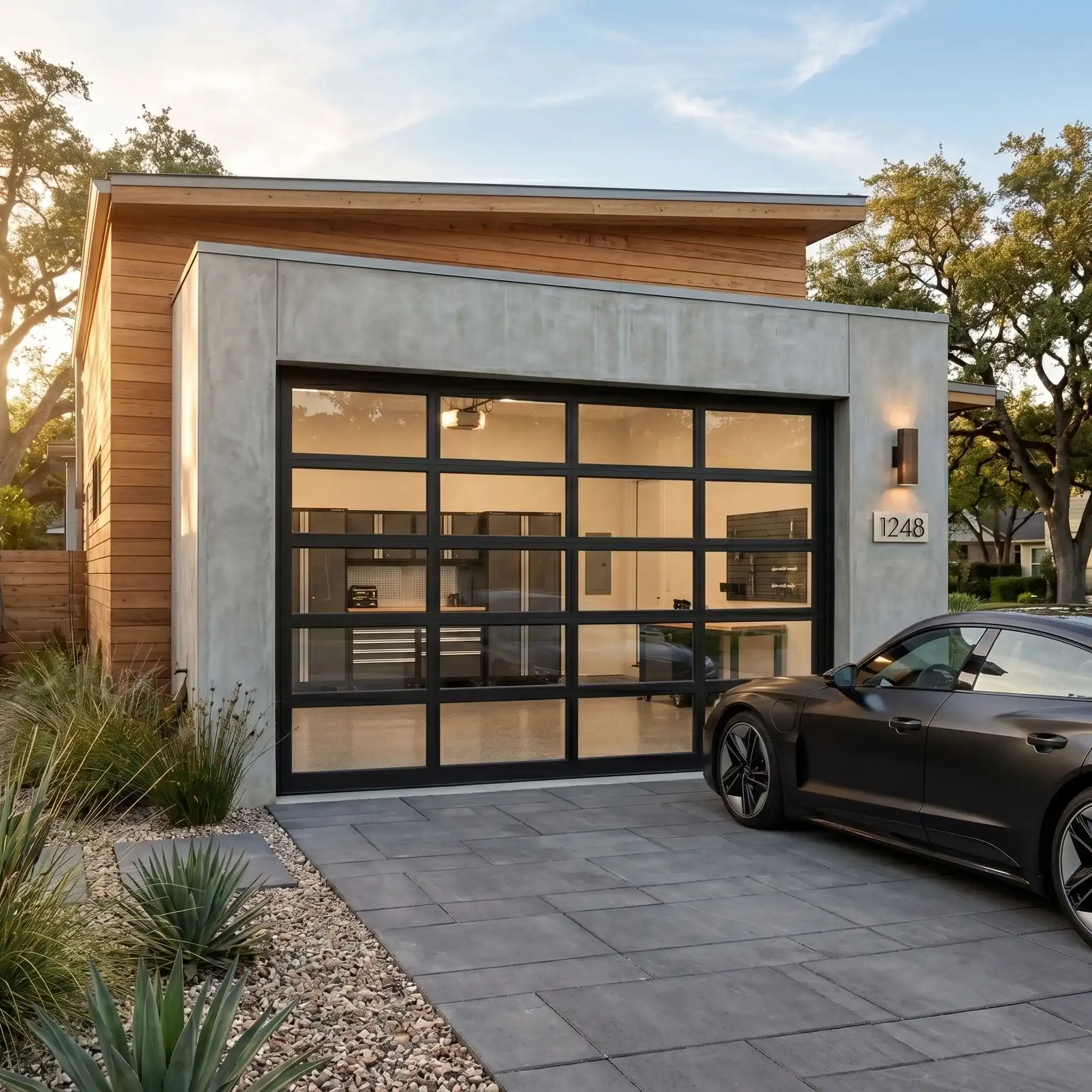 Portes de Garage Vitrées sans Cadre